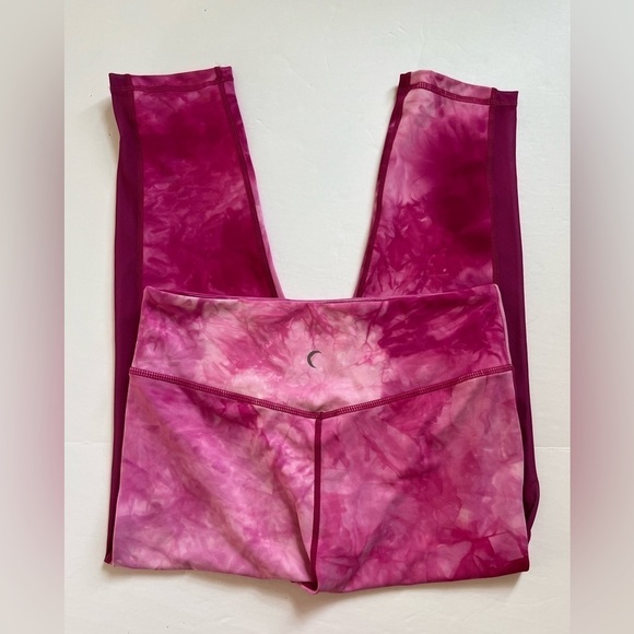 Zyia Active Pink Marble Tie Dye Hendrix Mesh Capri Leggings Size 8-10 - Picture 2 of 7